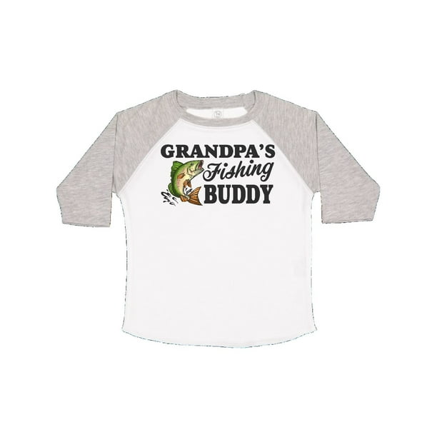 kid's t-shirt grandson fish line hook rod 5908 Grandad's little fishing buddy